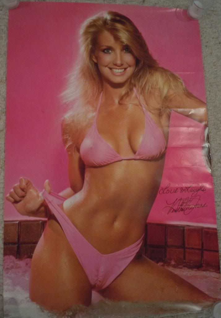 Heather Thomas Poster Sexy Woman Pink Bikini Vintage Zimmerman The
